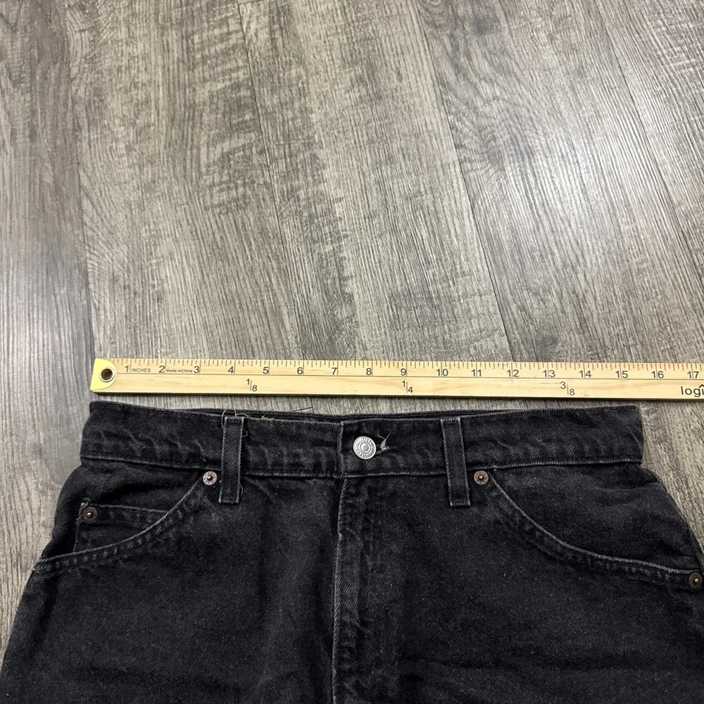 Vintage Levi’s 967 Black Cutoff Denim Orange Tab Shorts Relaxed Fit